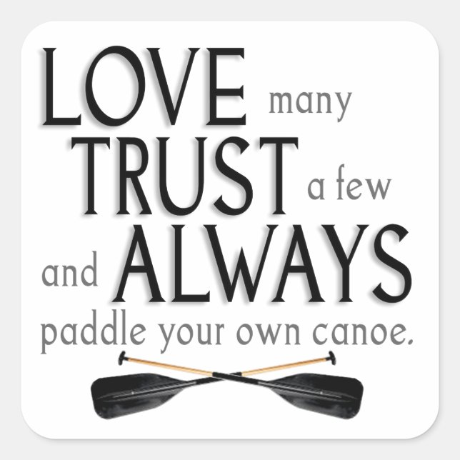 Liebe viele, Vertrauen Sie ein paar Quadratischer Aufkleber (Vorderseite)