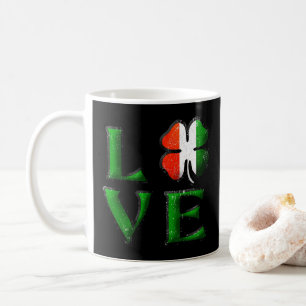 Liebe Vierblättriges Kleeblatt Irish Flag St. Patr Kaffeetasse