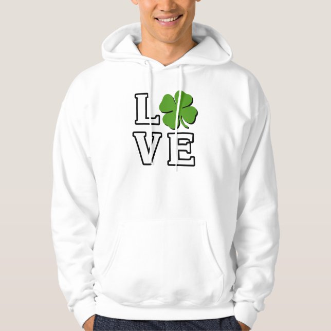 Liebe Vierblättriges Kleeblatt Patrick's Day Hoodie (Vorderseite)