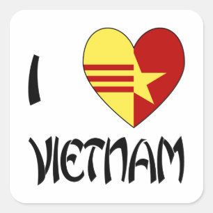 Liebe Vietnam Einheit Quadratischer Aufkleber