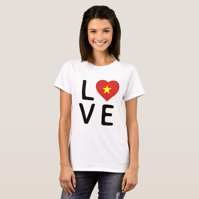 Liebe - Vietnam-Flagge T-Shirt (Vorne ganz)