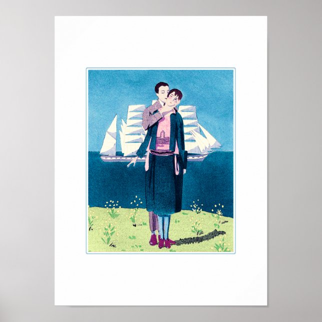 Liebe. Vintag Art Deco Print Poster (Vorne)