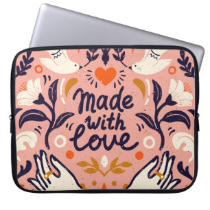 Liebe: Vintage rosa Komposition. Laptopschutzhülle