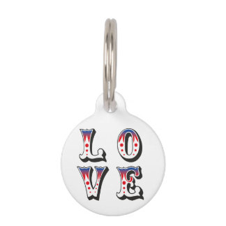 Liebe - Vintage Zirkus Karneval Stil Haustiermarke