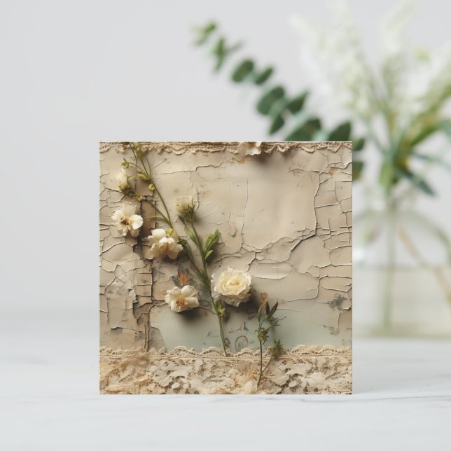 Liebe Vintager Dokumente mit Blume (3) (Stehend Vorderseite)