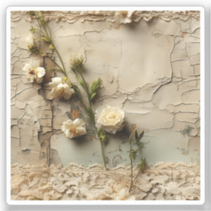 Liebe Vintager Dokumente mit Blume (3) Aufkleber