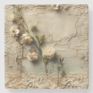 Liebe Vintager Dokumente mit Blume (3) Steinuntersetzer