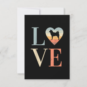 Liebe Vintages sibirisches Husky-Geschenk Valent RSVP Karte