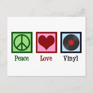 Liebe Vinyl Platten Postkarte