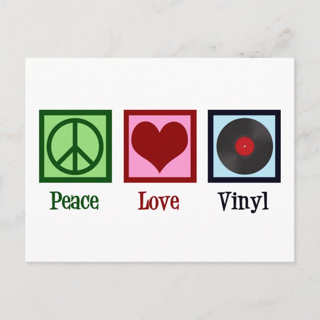 Liebe Vinyl Platten Postkarte (Vorderseite)