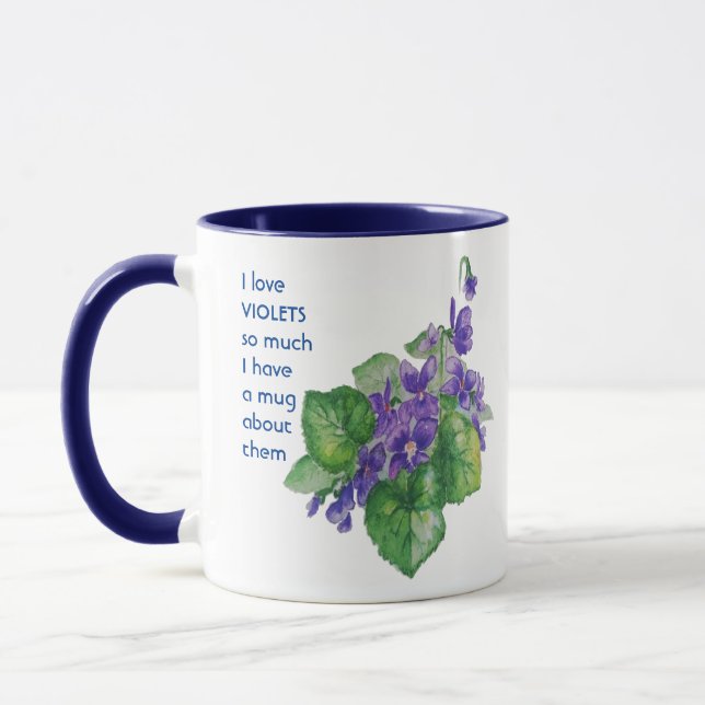 Liebe VIOLETS so viel ich so viel Spaß Zitat Tasse (Links)