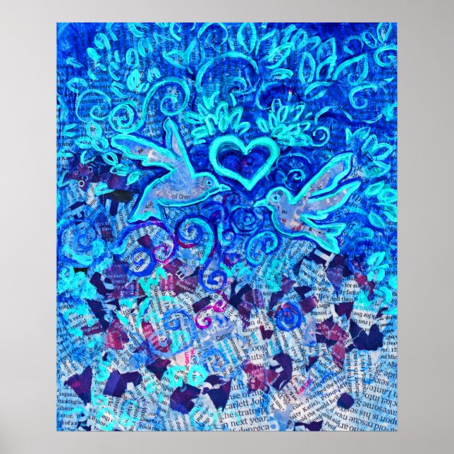 Liebe Vögel, auf gerecycelt Text, 22" x 28" Poster (Vorne)