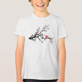 Liebe Vögel auf Zweig - Romantische Kunst des Rote Tri-Blend Shirt