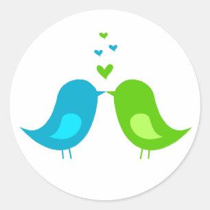 Liebe-Vogel-Aufkleber Runder Aufkleber