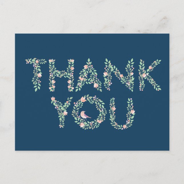 Liebe Vögel & Briefe Vielen Dank an die Marine Postkarte (Vorderseite)
