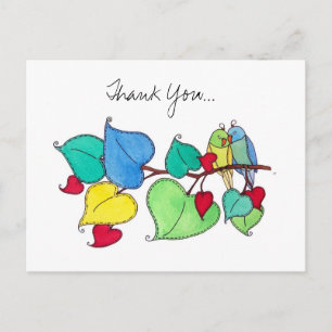 Liebe Vögel Danke Postkarte