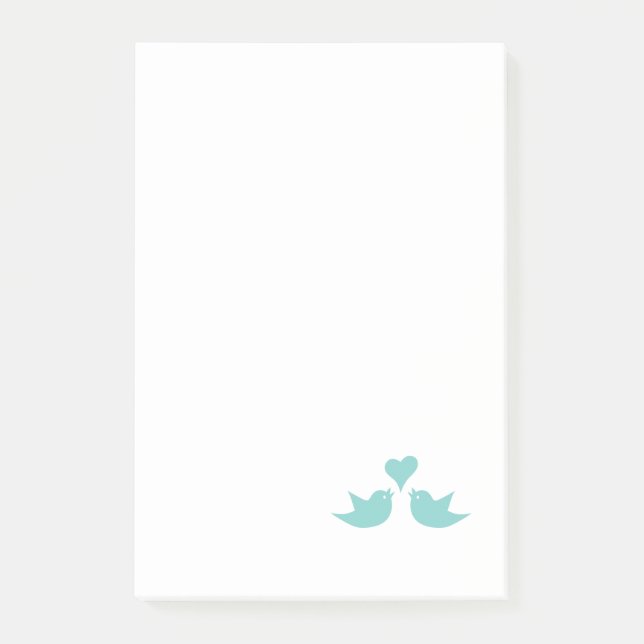 Liebe-Vögel, die vom Herzen singen Post-it Klebezettel (Vorderseite)