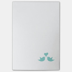 Liebe-Vögel, die vom Herzen singen Post-it Klebezettel