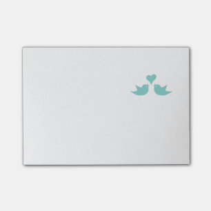 Liebe-Vögel, die vom Herzen singen Post-it Klebezettel