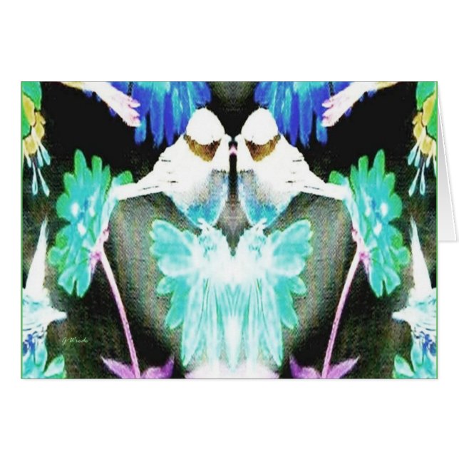 Liebe-Vogel-Hochzeits-Karte (Vorderseite (Horizontal))