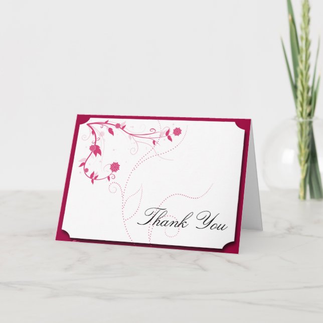 Liebe Vögel in Rosa und Weiß Vielen Dank Dankeskarte (Vorderseite)