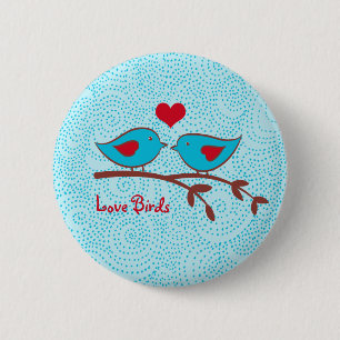 Liebe-Vogel-Knopf Button