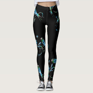 Liebe-Vogel-Leggings im Schwarzen Leggings