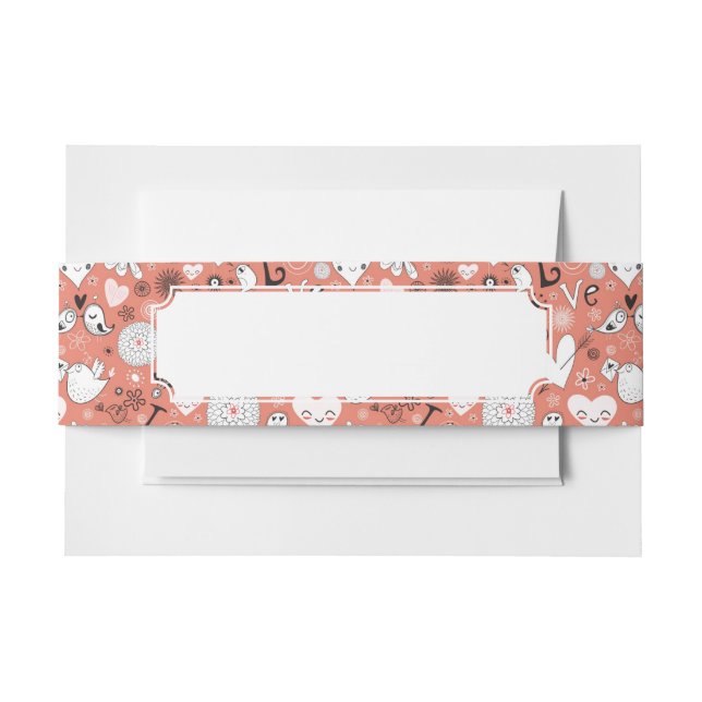 Liebe-Vogel-Muster Einladungsbanderole (Vorderseite Beispiel)