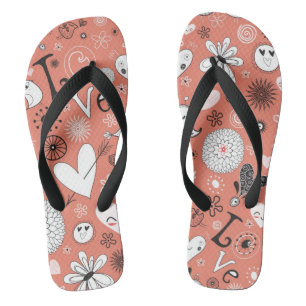Liebe-Vogel-Muster Flip Flops