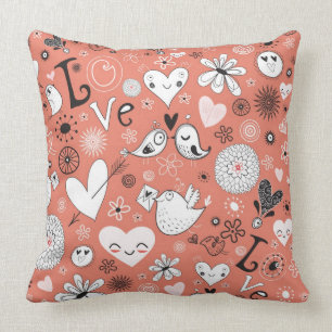 Liebe-Vogel-Muster Kissen