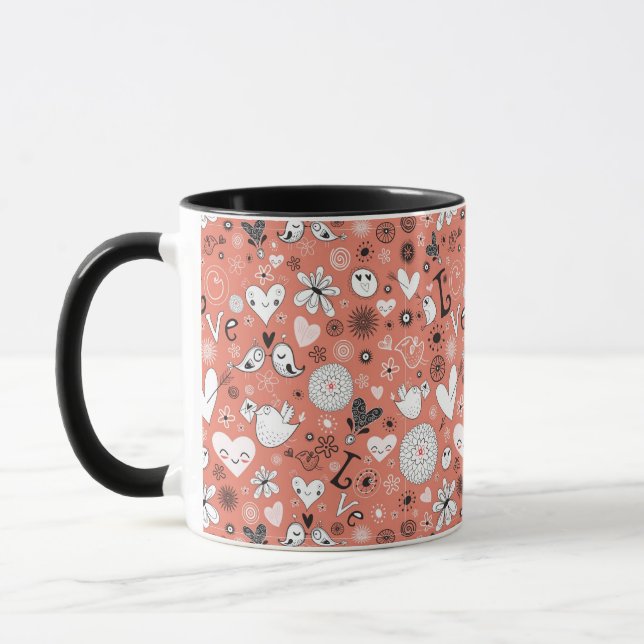 Liebe-Vogel-Muster Tasse (Links)