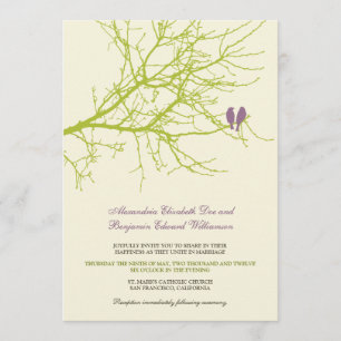 Liebe-Vogel-Niederlassungs-Hochzeits-Einladung Einladung