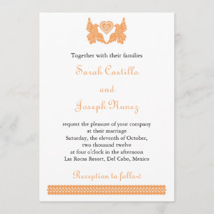 Liebe-Vögel Papel Picado Hochzeits-Einladung Einladung