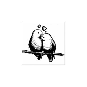 Liebe Vögel Rubbir Briefmarke Gummistempel
