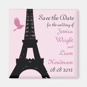 Liebe-Vögel Save the Date (Rosa) Magnet