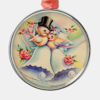 Liebe-Vögel Silbernes Ornament