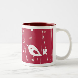Liebe-Vogel-Tasse Zweifarbige Tasse
