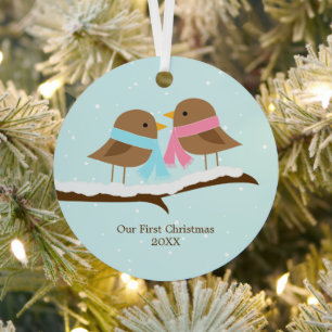 Liebe Vögel Weihnachten Ornament Aus Metall