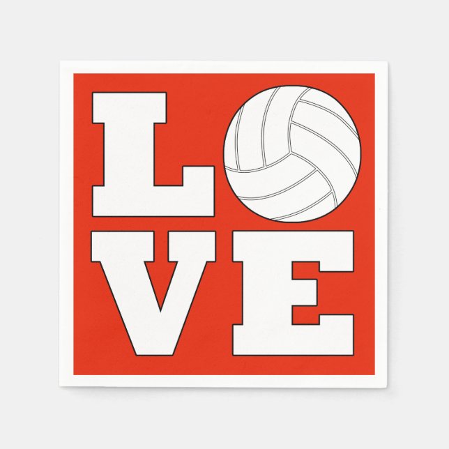 LIEBE Volleyball Custom Color Party Napkins Serviette (Vorderseite)