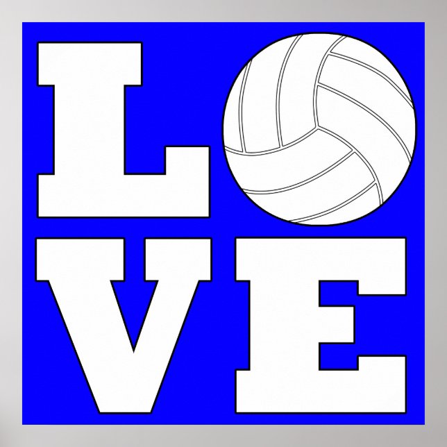 LIEBE Volleyball Custom Color Square Poster (Vorne)