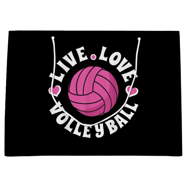 Liebe-Volleyball für Damen-Girls Volleyball-Fan Große Geschenktüte (Vorderseite)