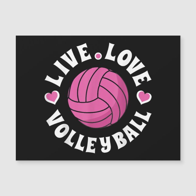 Liebe-Volleyball für Damen-Girls Volleyball-Fan Magnetkarte (Vorderseite)