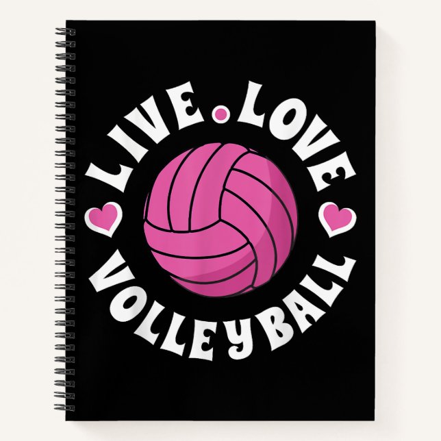 Liebe-Volleyball für Damen-Girls Volleyball-Fan Notizbuch (Vorderseite)