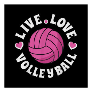 Liebe-Volleyball für Damen-Girls Volleyball-Fan Poster
