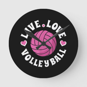 Liebe-Volleyball für Damen-Girls Volleyball-Fan Runde Wanduhr
