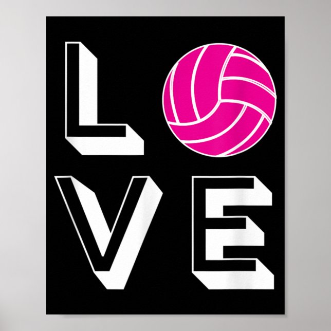 Liebe Volleyball Girls Geburtstagsgeschenk Grafik Poster (Vorne)
