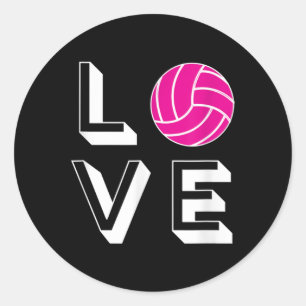 Liebe Volleyball Girls Geburtstagsgeschenk Grafik Runder Aufkleber
