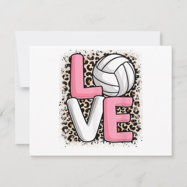 Liebe Volleyball Leopard Print Women Girls Volleyb (Vorderseite)