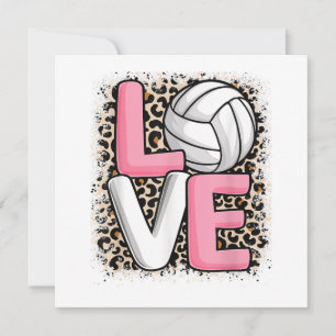 Liebe Volleyball Leopard Print Women Girls Volleyb Einladung