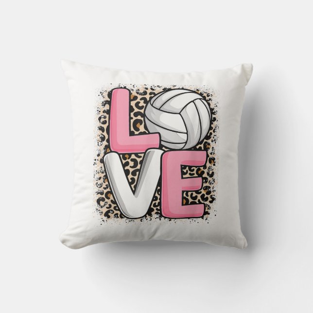 Liebe Volleyball Leopard Print Women Girls Volleyb Kissen (Vorderseite)
